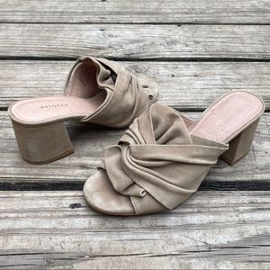 Halogen Tan Slip on Block heel Sandals